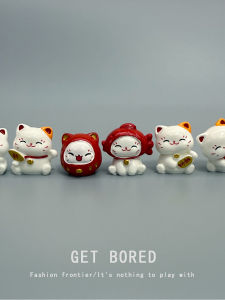 Cure Emotion Work Desk Decoration Small Car Ornament Resin Craft Cat Figurine Creative Japanese Style Desktop Decor Accessories