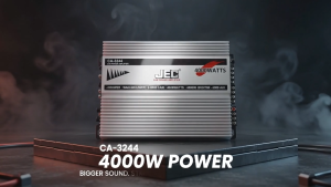 JEC CA-3244 Car Power Amplifier 4000W 4 Channel 12V USB FM Radio AUX High Low Pass Crossover