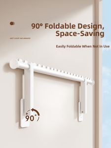WEILAISHI | Side-mount Foldable Invisible Clothes Hanging Rod