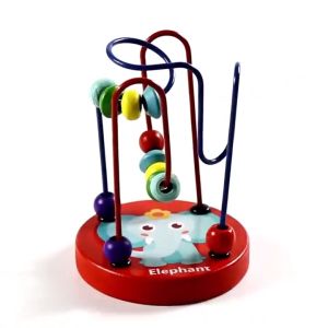 CODMALL Mini Round Beads Game Mainan Kayu Anak Karakter Animal Lucu / Mainan Edukasi Anak Wire Maze game / Mainan Alur Kawat Kecil Motif Hewan Import T034