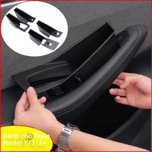 Hộp Đựng Đồ Tay Nắm Cửa Xe Tesla Model 3/Y Juniper 2025 Chất Liệu ABS Phụ Kiện Nội Thất Nhẹ Có Giá Đỡ Điện Thoại Chống Gỉ.