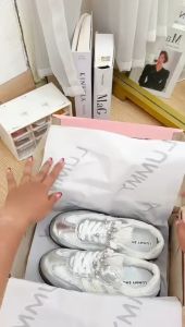 LUMMYSHOP Yoo Mi Sepatu Sneakers Wanita Sepatu Casual Sepatu Fashion Silver Premium Import