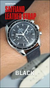 Elegant Saffiano Leather Watch Straps 20mm/22mm/24mm in Black/White/Brown/Green - Versatile Watch Bands