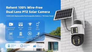 Tuya Smart 4MP+4MP 8MP Dual Lens Battery Solar WiFi Dual Screen Human Motion Tracking Outdoor Security Surveillance FHD Camera