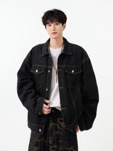 WUKONGYOUHUO | Retro Vintage Water Washed Distressed Denim Jacket Autumn