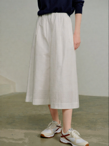 Toyouth | Spring Womens Micro-wrinkle Cocoon Wide-leg Deconstructed Split Trousers