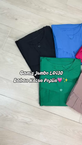 Gamis Jumbo Ld 130 Cm Bahan Katun Poplin Model Polos Kekinian - Delisha Dress