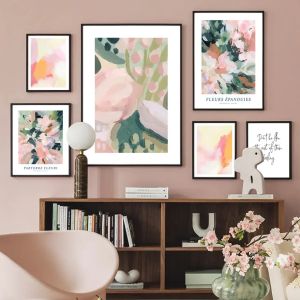 Abstract Watercolor Blooming Flowers Canvas Wall Art Nordic Posters Prints for Living Room Decor Modern Parterre Painting