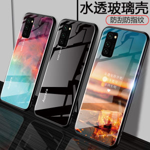 HonorV30Pro Glass Phone Case Slim Lightweight Mens Womens Style Anti-Fingerprint Shockproof Full Edge Soft TPU Hard Case Cartoon