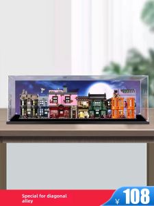 Acrylic Display Box Transparent Glass Cover for Lego Lego Harry Potter Diagon Alley 75978 Dustproof Box