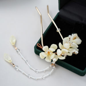 กิ๊บติดผมรูปดอกไม้แพร์ ทรงเรียบง่าย สไตล์โบราณ ตกแต่งเสื้อผ้าฮ่องกง ฤดูใบไม้ร่วง ใหม่ ที่คาดผม ชุดกระโปรงม้า หัวเข็มขัด U
