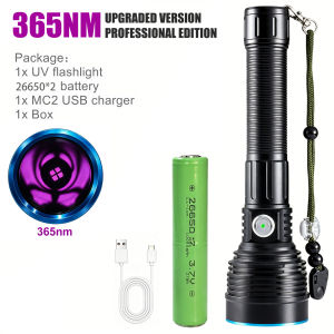 120w 365NM UV High Power UV Flashlight Pure UV Light for Forensic Jade Identification Leak DetectionGem & Amber Jade Identif
