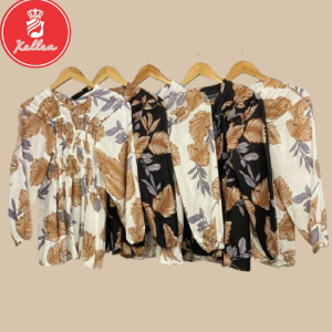 Blouse Wanita Samara Nature Smoke Katun Premium Korean Style Lengan Panjang Atasan Casual OOTD Elegan Fashion Terbaru - XELLEA