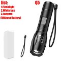 High Power LED Flashlight 5 Modes Zoomable Aluminum Camping Torch Waterproof Uses 3 AAA Batteries for Outdoor Activities ﻿. 