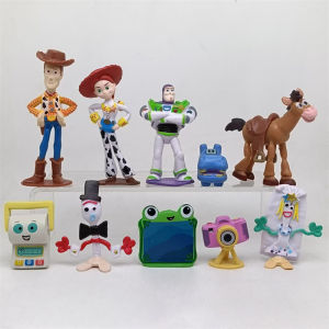 Bandai | Toy Story 5 Action Figures Toys Woody Buzz Lightyear Jessie Lilypad Dolls Cake Toppers Desktop Ornaments Birthday Christmas Gift
