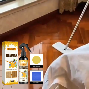 OUHOE Wood Polish Spray 120ml - Furniture Care Beeswax Mist with Oleic Acid Floor Shine Protection Anti-crack Spray for Home Cleaning