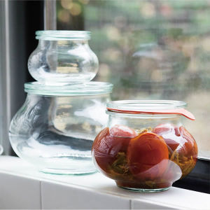 Weck Deco Food Grade Glass Sealed Jars Vintage Lemon Honey Jam Bottles Set of 3 round Shape Preservation Containers from Germany