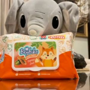 Beybiko Baby Wipes Papaya Lush 80 sheets + 20 sheets free X 5 Pack