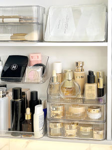 กล่องเก็บของสำหรับตู้กระจกในห้องน้ำ ชั้นวางเครื่องสำอาง ชั้นวางเครื่องสำอางแบบติดผนัง กล่องเก็บของสำหรับจัดระเบียบเครื่องสำอาง กล่องใส่เครื่องสำอางแบบใส