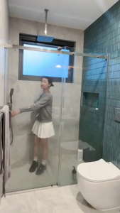 Sliding Enclosure Shower Set Bathroom Fittings Frameless Zinc Alloy