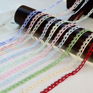 Colorful Polyester Lace Trim 1cm Wide Single Side Wave DIY Handmade Clothing Dreamy Decorative Accessories Soluble Fabric Edge