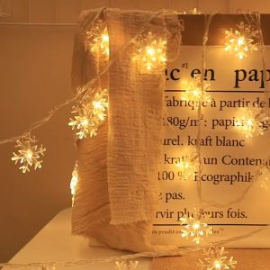 Tent camping light Decorative string 10M 100LEDs Christmas Tree Snow Flakes LED String Fairy Light New Year Holiday Christmas Party Wedding Decoration Fairy Lights Garland Decorations