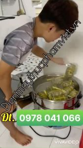 Nồi hấp giò chả chạy điện 3 tầng hấp và 1 khoang nước đường kính 52cm