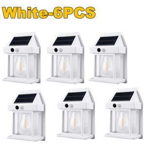 1~8PCS Solar Wall Lights Outdoor Tungsten Waterproof Wireless Motion Sensor Security Lamps Dusk to Dawn Lighting for Garden