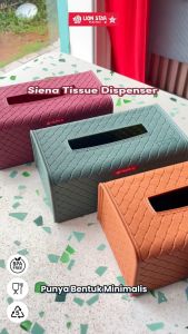BISA COD • LION STAR Siena Tissue Dispenser / Tempat Tisu Plastik Motif Anyaman Aesthetic Elegant / Wadah Tissu Modern LionStar