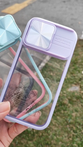 For iPhone 16 | Plus | Pro Max OME Slide Window Transparent Clear Acrylic Hard Case Back Cover