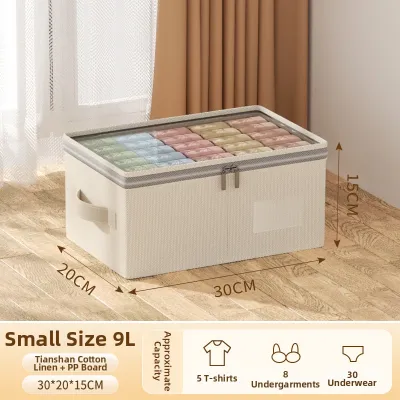 Jujiajia | Transparent View Extra Large Heavy-duty Linen and Cotton Storage Box