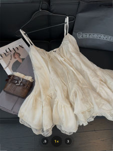 Áo Vest Nữ Kiểu Pháp Thắt Nơ Thêu Ren Viền Bèo Nhún Váy Ngắn Kiểu A Váy Ngắn Mùa Hè 2025 Thường Ngày Đi Chơi