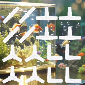 20/40 Pieces Aquarium Air Pump Connector Kit - Durable Plastic Airline Connectors 4 Unique Designs for Fish Tank Oxygen Distrib