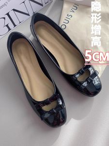 รองเท้าแตะส้นเตี้ยแบบสวมหัวกลมสไตล์ฝรั่งเศสสำหรับผู้หญิง ทรงหัวมน พื้นยาง รองเท้าบัลเลต์แบบสวมสบาย สีเงิน รองเท้าแตะแบบสวมสบาย