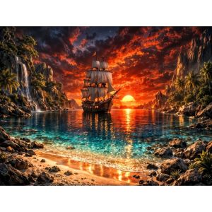 Kayou | Large Size Jigsaw Puzzle 500/1000/1200/2000 Pcs Tropical Sunset Fjord Jigsaw Puzzles for Adults Stress Relief Toys Gift