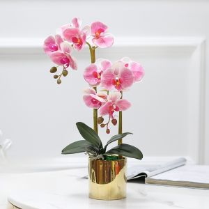 Luxurious Butterfly Orchid Artificial Flowers Home Decorations Living Room Table Centerpiece Fake Flowers Dining Table Decor