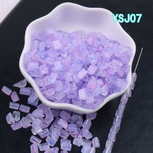 4x6mm transparent gradient triangular glass beads handmade DIY bracelet necklace bead weaving jewelry material accessories