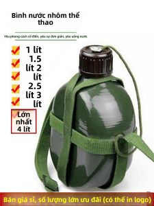 Nồi Đun Nước Bằng Nhôm Cổ Điển Dung Tích Lớn Ngoài Trời Thể Thao Cốc Đựng Rượu Nồi Đun Nước Xanh Quân Đội Xây Dựng Dụng Cụ Nấu Ăn