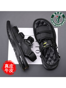 Oren Woodpecker Summer New Sandals Men Tide Genuine Leather Casual Versatile Air Cushion Soft Bottom Outwear Beach Shoes Men