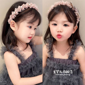 Elegant Mesh Hairband for Girls Childrens Korean Style Not Tight on Head Not Pressing Hair Versatile Princess Hair Accessory