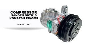 คอมแอร์ ซันเด้น SD7B10 โคมัตสุ PC45MR ร่องเอ แท้ COM0205 SANDEN รหัส 0025605332 เบอร์ 7177 COMPRESSOR SD 7B10 KOMATSU PC45MR YANMAR รถขุด คอมเพลสเซอร์