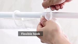 Bathroom Waterproof Shower Curtain Anti mold 180CM X180cm With Hook Home Shower Curtain Plain Color Premium Shower Curtain Polyester Fabric