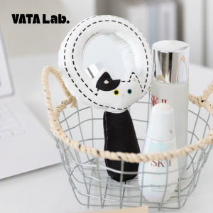 Cute Cartoon Plush Cat Handheld Mirror Portable Makeup Mirror Princess Re Touch Small Mirror Creative Cultural Gift AC