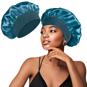 1pc/lot Womens Solid Color Satin Wide-Brimmed Shower Cap Suitable for Daily Use Silk Bonnet Satin Bonnet