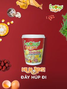 Súp Nấm Yến Mạch Ăn Liền ISOUP HUUPS! Hũ 24G - Súp Ăn Liền Sấy Thăng Hoa