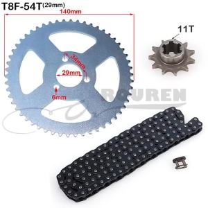 Metal T8F 126 Links+11tooth+Chain Plate For 49cc Moto Clutch Gear for Electric Gas Scooter Dirt Pit Bike Motorcycle Accessories