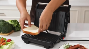 ⭐️Local Delivery⭐️Fast Electric Grill Press & Panini Maker - 5-Min Steak Chicken & Sandwiches 180° Open Flat Design Non-Stick & Easy Clean For Quick Meals