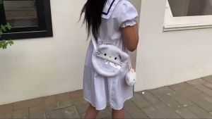 New Plush Cartoon Crossbody Bag: A See-Through Children's Doll Shoulder Bag