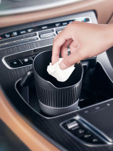 Car Door Storage Box Embedded round Plastic Trash Can Cup Holder Vehicle Interior Decoration Suitable for Little G679X9P7+M03