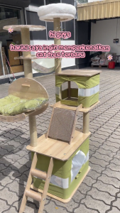 Pokok Permainan Kucing - Cat Climbing Tree/Multi-Layer Wooden Cat Tree/Cat House